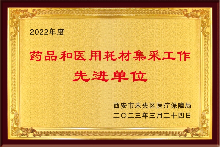西安市未央区医疗保障药品和医用耗材集采工作先进单位