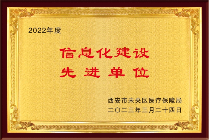 西安市未央区医疗保障信息化建设先进单位